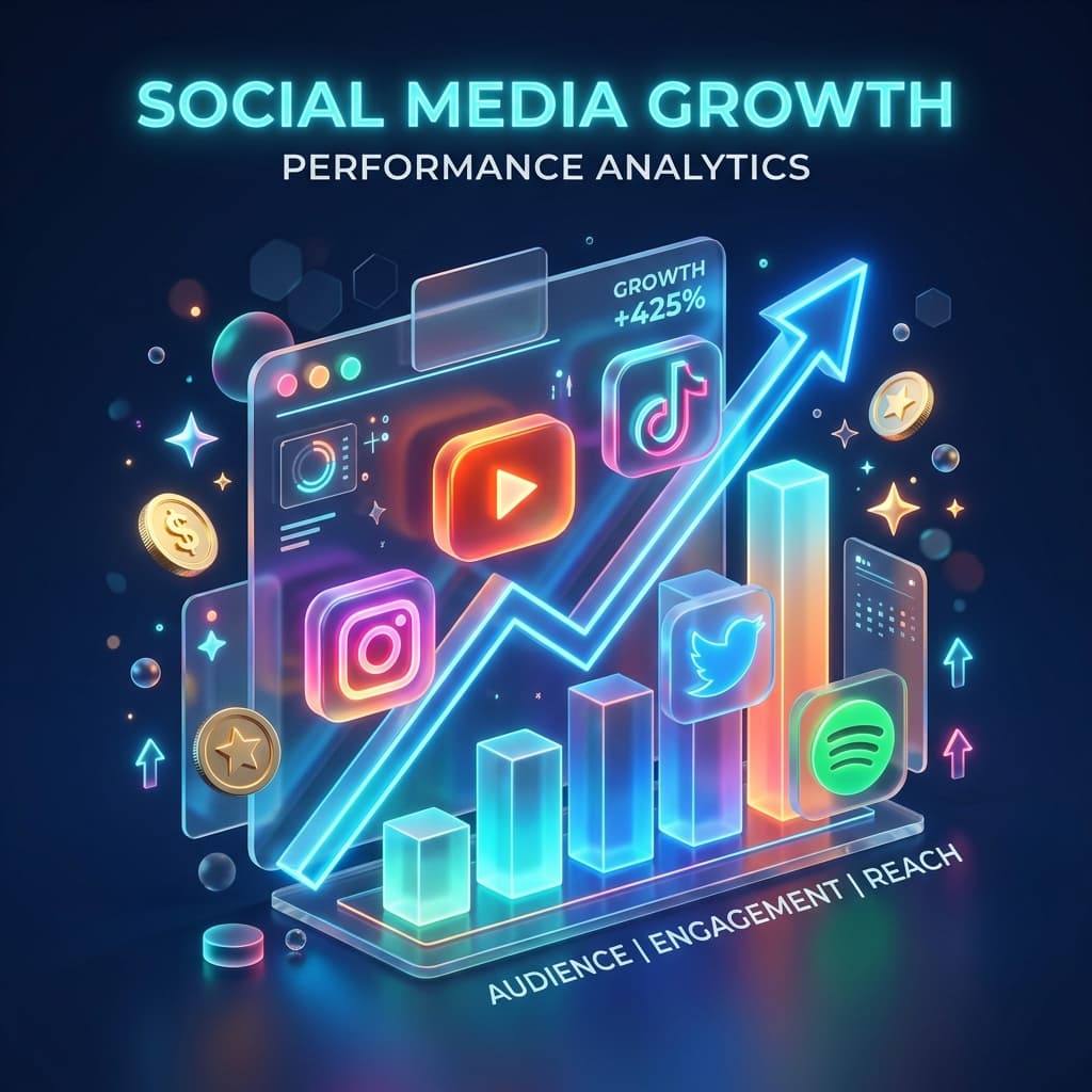 Social Media Growth Illustration